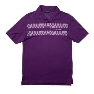 Travis Mathew Polo Shirt Mens S Small Grape Pima Cotton Blend Short Sleeve Golf
